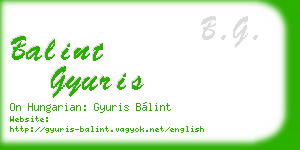 balint gyuris business card